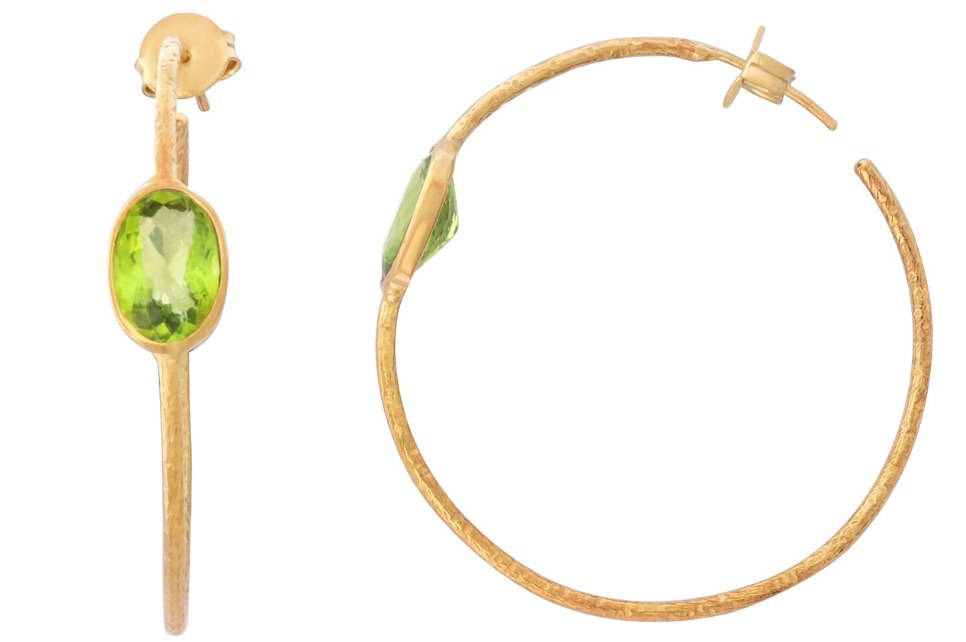 Scarlett Peridot Gem Set Hoop Earrings