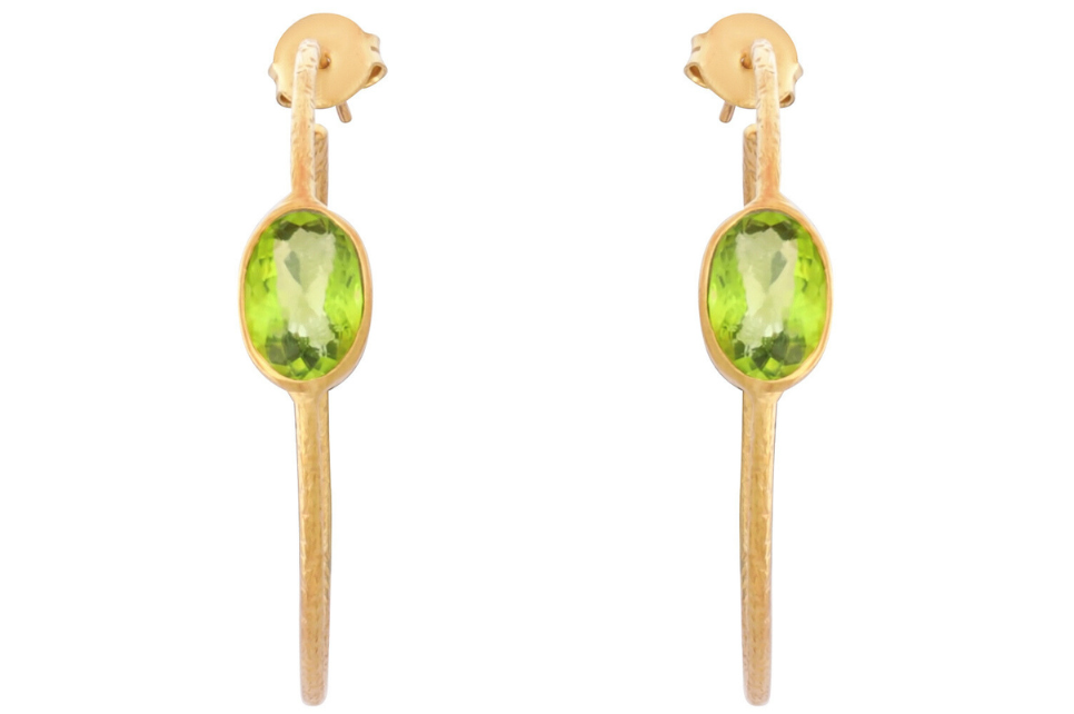 Scarlett Peridot Gem Set Hoop Earrings