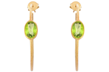 Scarlett Peridot Gem Set Hoop Earrings