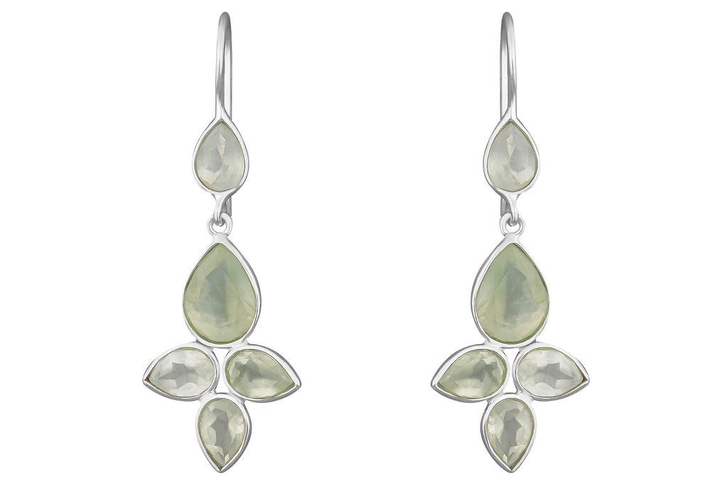Hope Silver Prehnite Drop Earrings