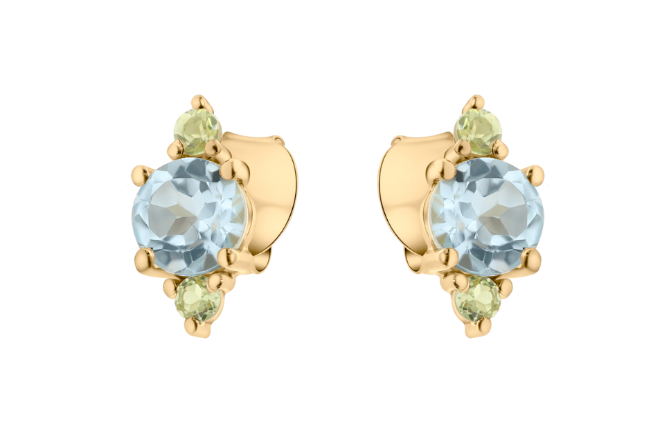 Skye Blue Topaz & Peridot Stud Earrings