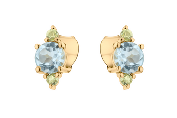 Skye Blue Topaz & Peridot Stud Earrings