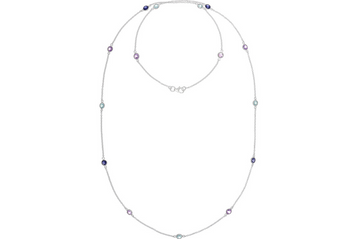 Sweetie Long Silver Amethyst & Iolite Necklace