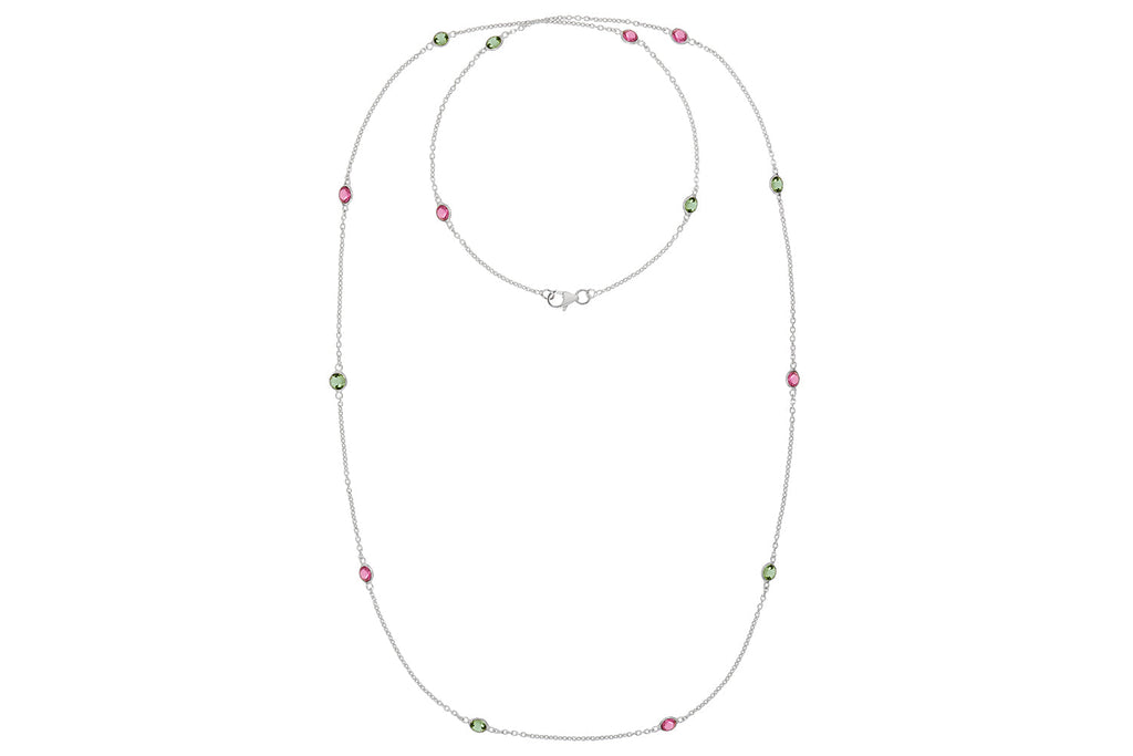 Sweetie Long Silver Tourmaline Necklace