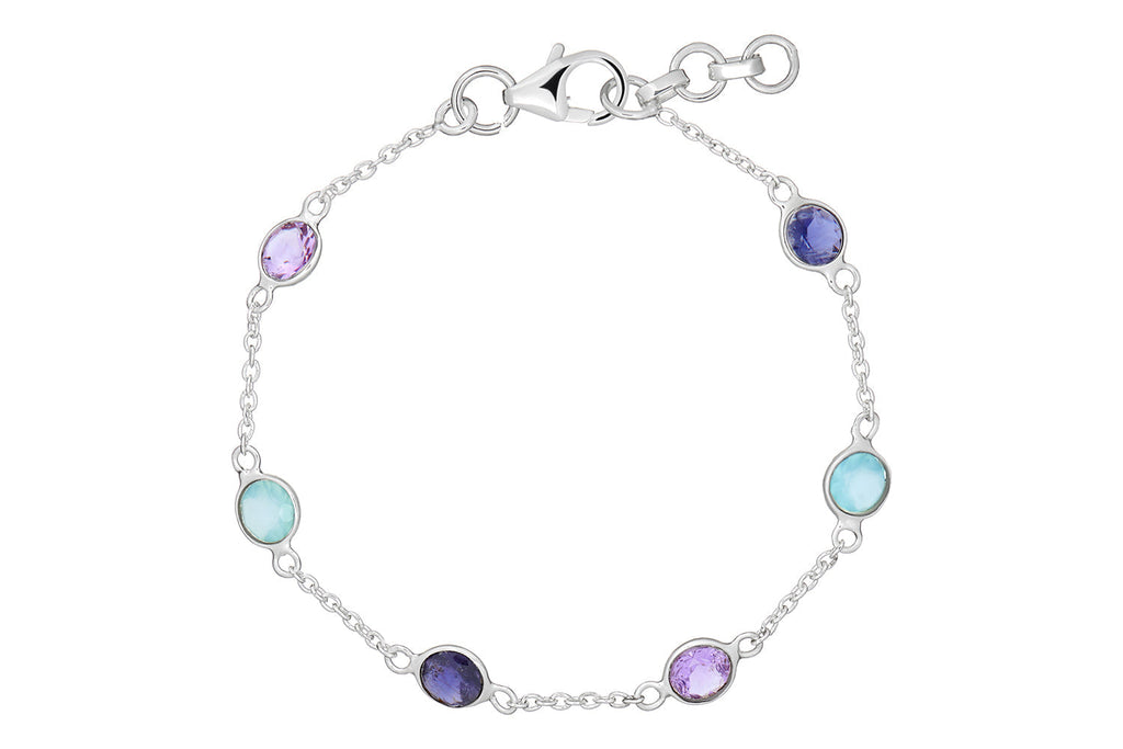 Sweetie Amethyst, Iolite & Chalcedony Bracelet