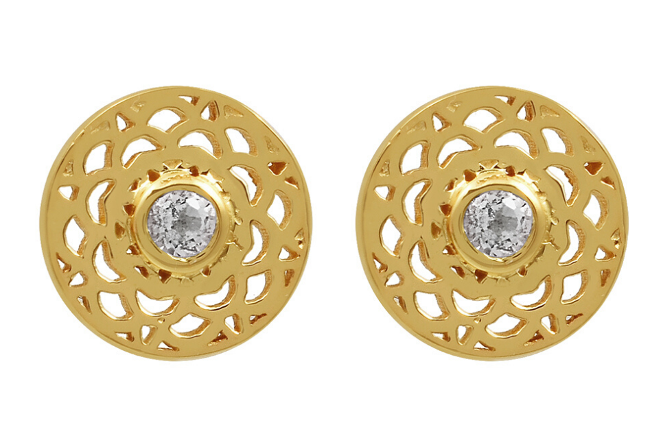 Talisman White Topaz Stud Earrings