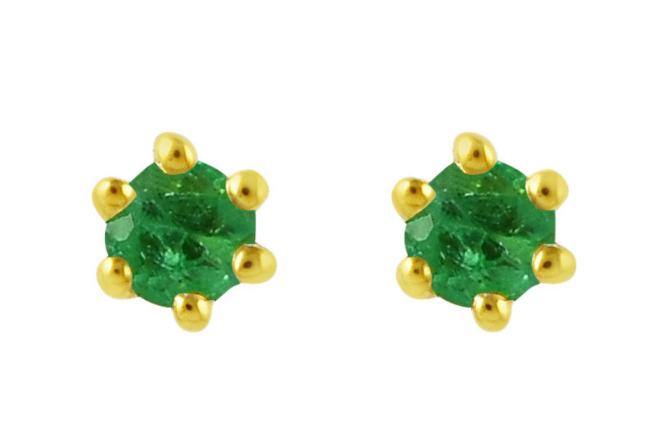 Teeny Emerald Stud Earrings