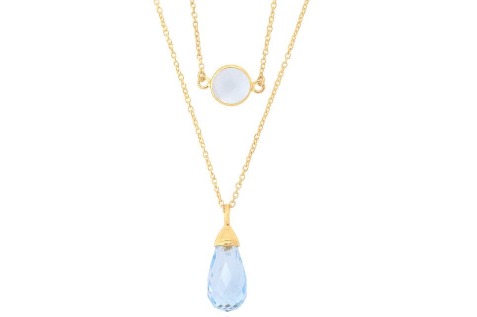 Thalia Blue Topaz Pendant Necklace