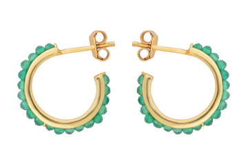 Venus Green Onyx Hoop Earrings