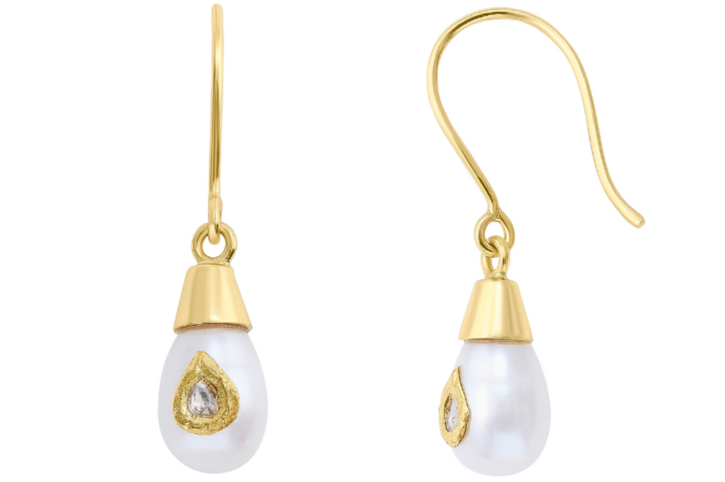 Jadau Pearl & Diamond Earrings