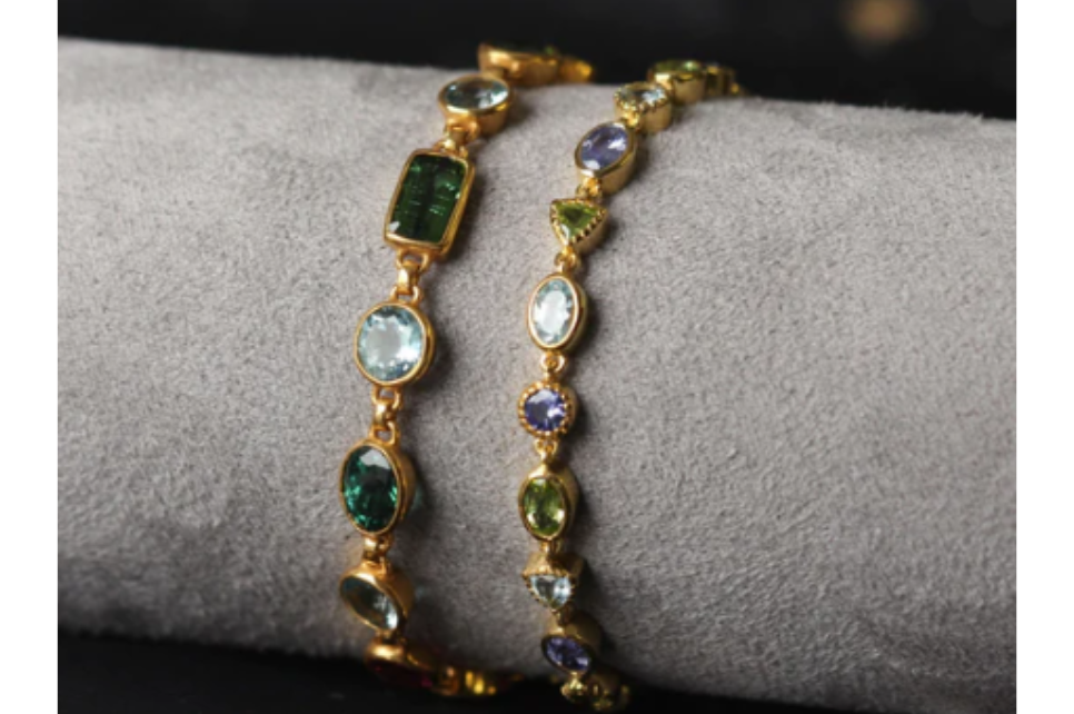 Zelda Tanzanite, Blue Topaz & Peridot Bracelet