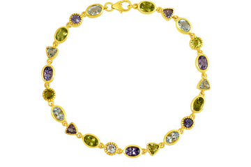 Zelda Tanzanite, Blue Topaz & Peridot Bracelet