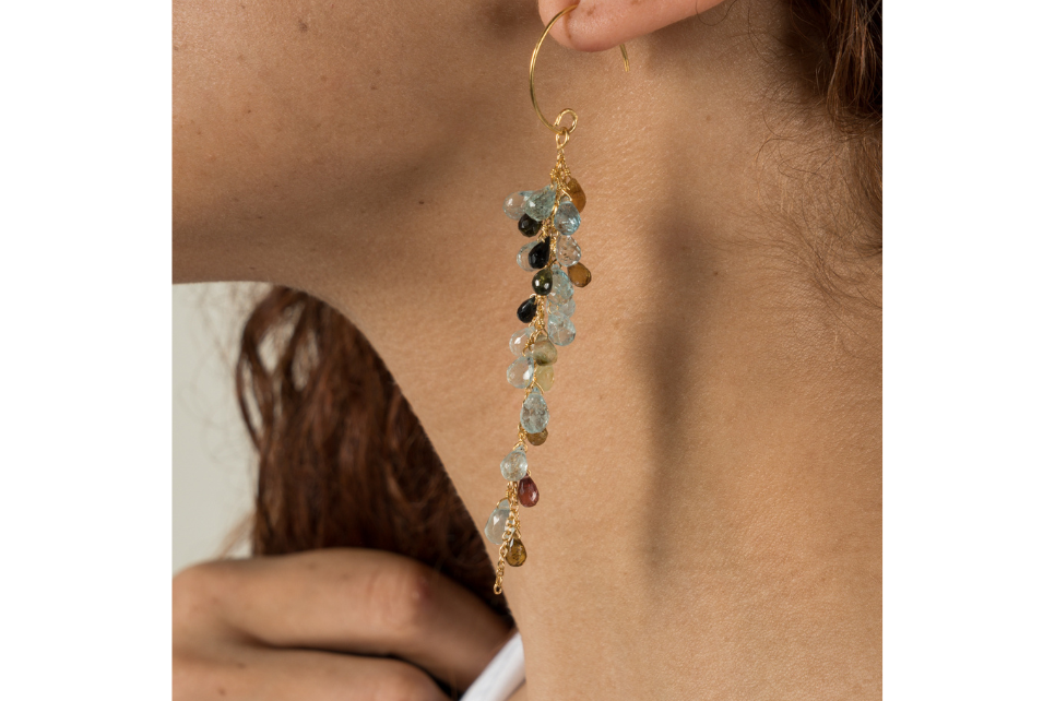 Aiko Tourmaline & Aquamarine Gemstone Earrings