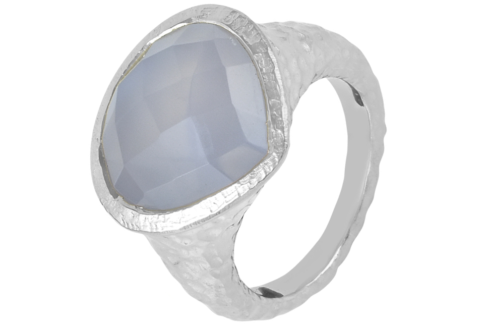 Ayla Blue Chalcedony Silver Ring
