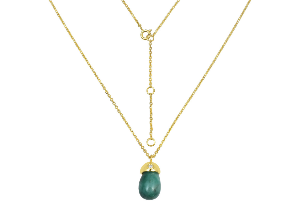 Acorn Emerald & Diamond Pendant