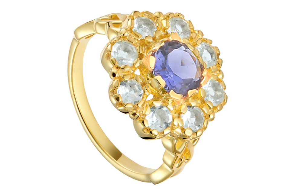 Flora Blue Iolite & Blue Topaz Ring