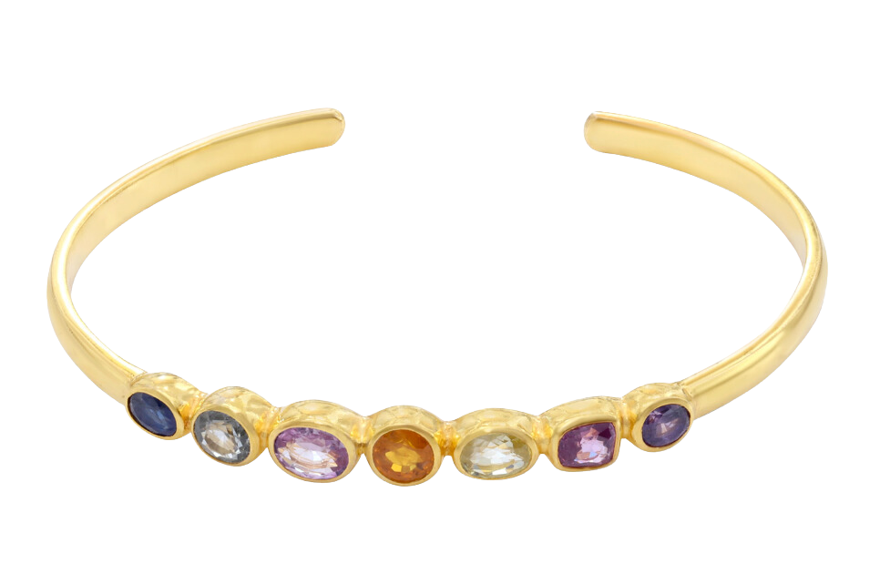 Multicolour Sapphire Cuff Bracelet
