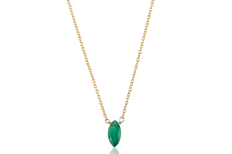 Green Onyx Marquise Necklace