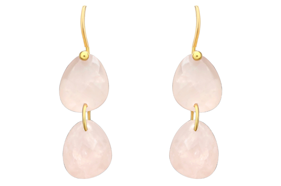 Kerala Rose Quartz Gemstone Earrings