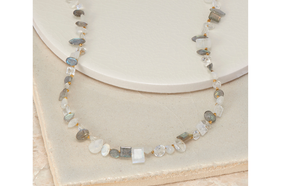 Greta Moonstone & Labradorite Gemstone Necklace