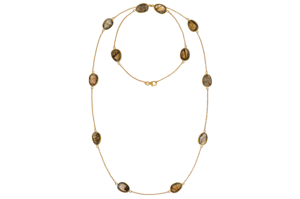 Pebble Long Labradorite Necklace
