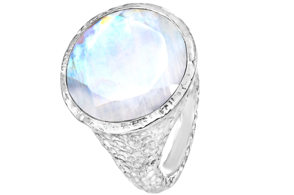 Ayla Moonstone Silver Round Ring