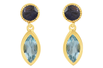 Odette Blue Topaz & Iolite Earrings