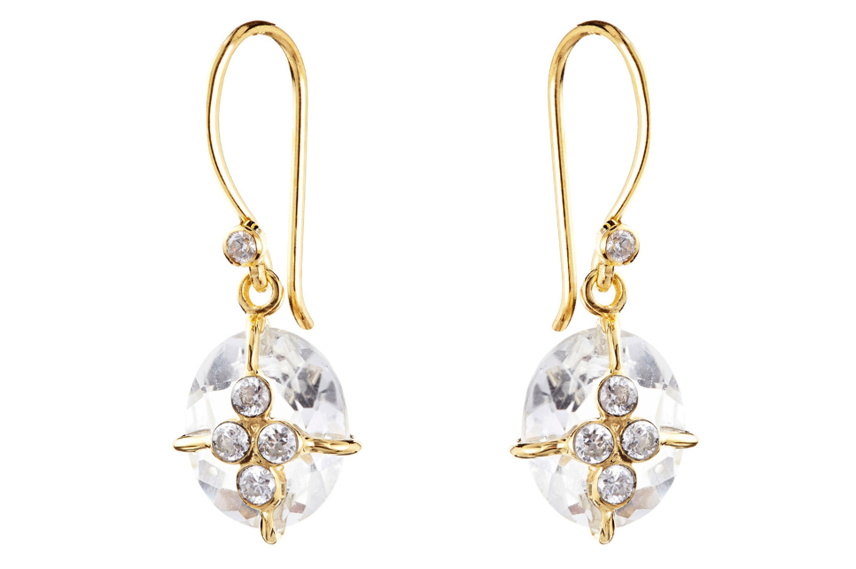 Parcel Rock Crystal Gemstone Earrings