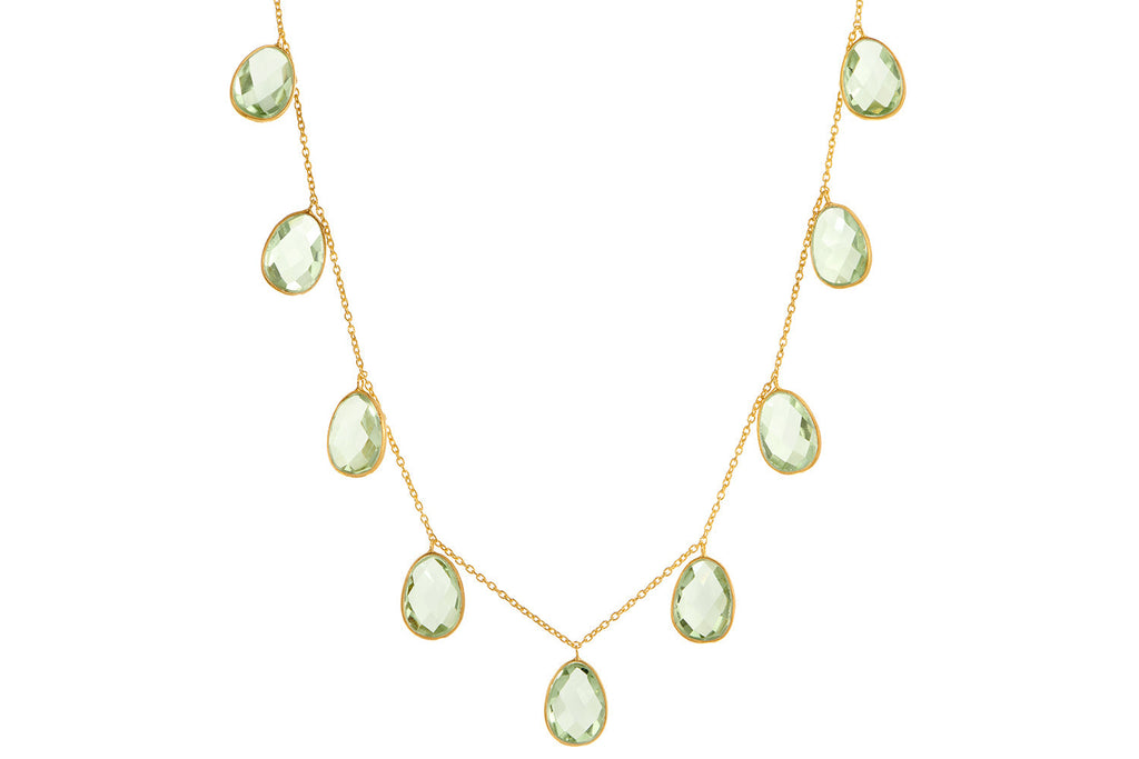 Pebble Charm Green Amethyst Necklace