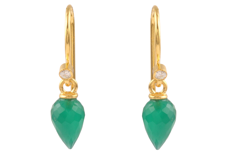 Rosebud Green Onyx Earrings