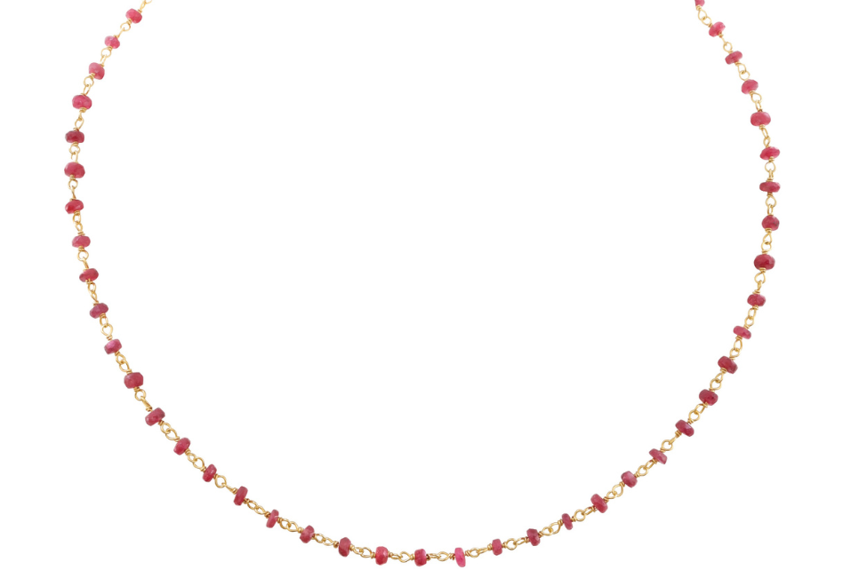 Rosary Ruby Bead Necklace