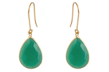 Sita Green Onyx Pear-Shape Earrings