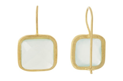 Square Chalcedony Earrings