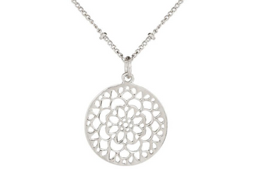 Mandala Sterling Silver Pendant Necklace