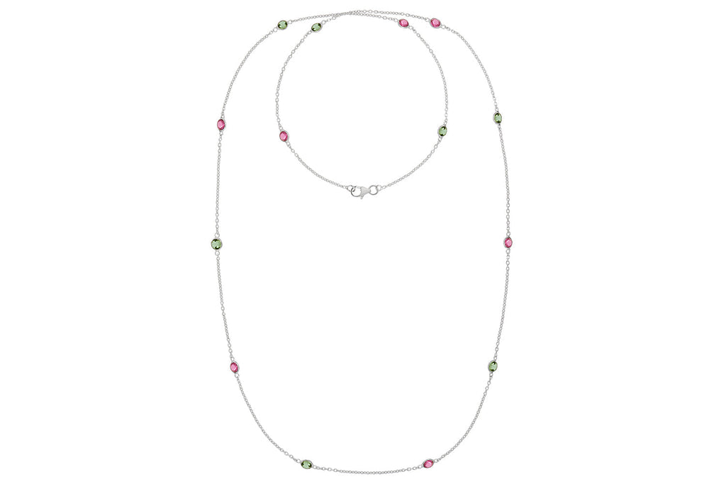 Sweetie Long Silver Tourmaline Necklace