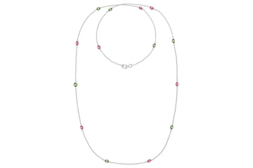 Sweetie Long Silver Tourmaline Necklace
