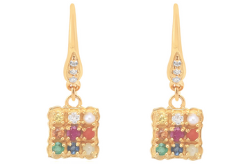 Navaratna Talisman Gemstone Earrings